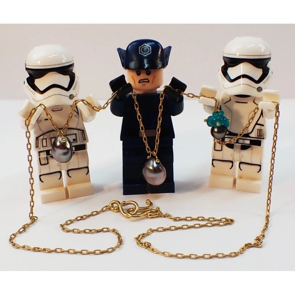 Ten Thousand Things 18k Gold Tourmaline and Gray Pearl Necklace Rare - Picture 6 of 6